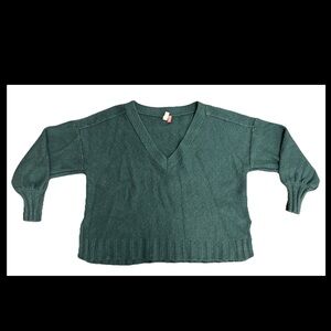 Pilcro Women's Size L Green Long Sleeve V-Neck Sweater Shirt (0348)